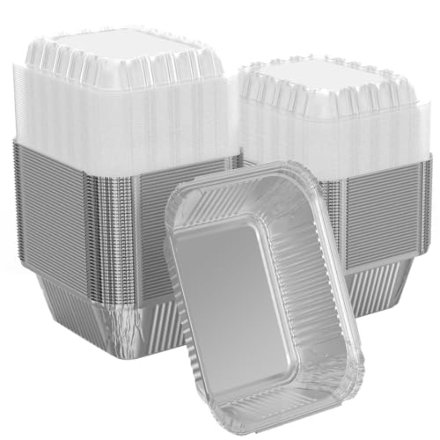 Plastic Dome Clear - 25 Pack Rectangular Disposable Aluminum Foil