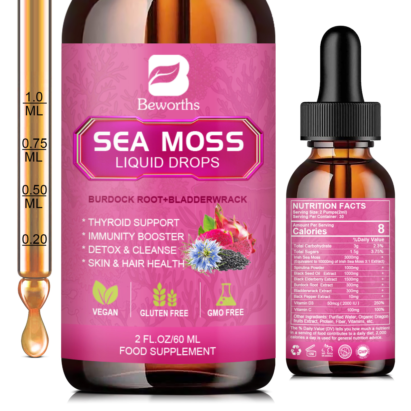 BEWORTHS 3000MG Seamoss Liquid – обзор и цена Root Stimulator Liquid