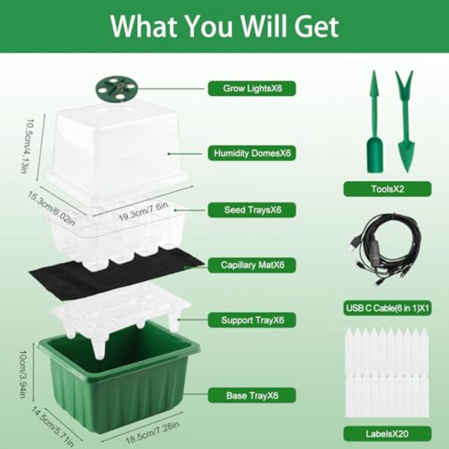 Seed Starter Tray with Light 6 – обзор и цена Humidity Dome Kit