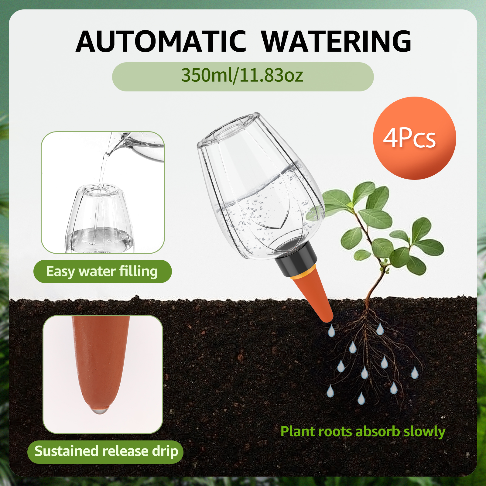 4Pcs Plant Watering Globe Clea – обзор и цена Self Watering Insert