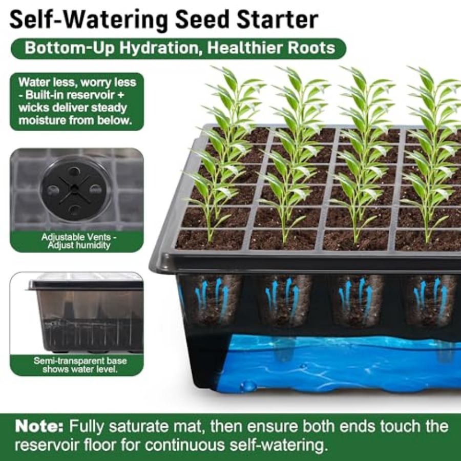 60-Cell Self-Watering Seed Sta – обзор и цена Humidity Dome Kit
