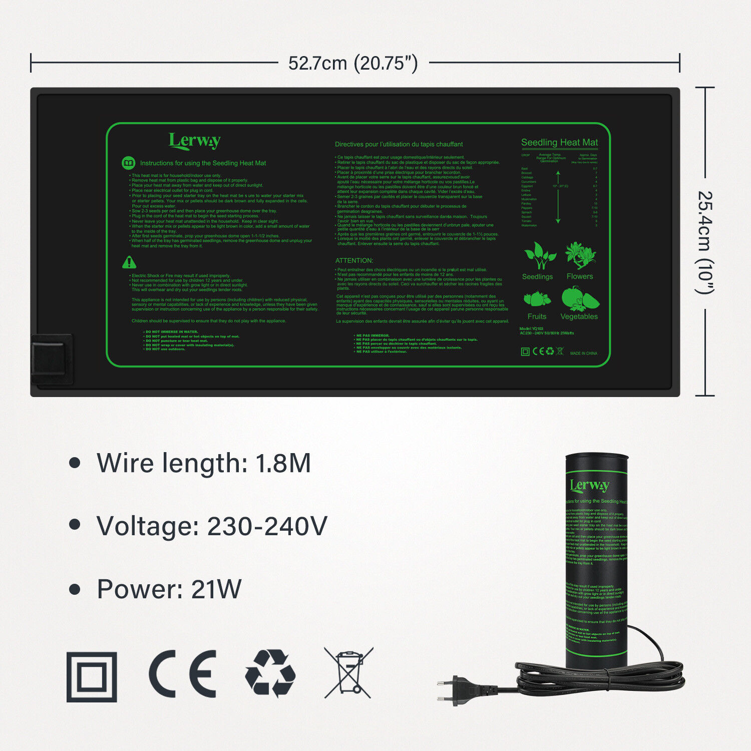 LERWAY 21W Seedling Heating Ma – обзор и цена Heat Mat Seedling