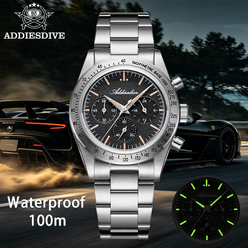 ADDIESDIVE 0S20 Chronograph Qu – обзор и цена Plastic Dome Clear