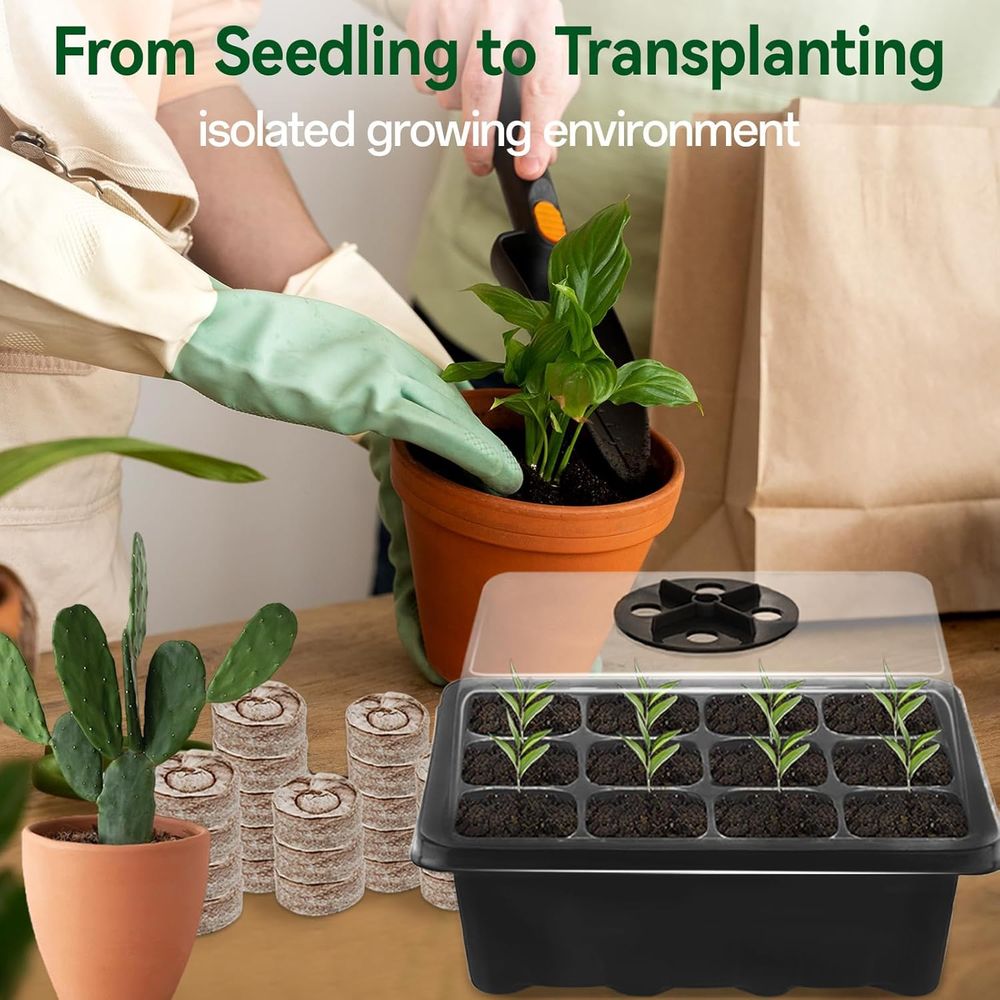 4 Pack Seed Starter Tray with  – обзор и цена Peat Pellet Tray