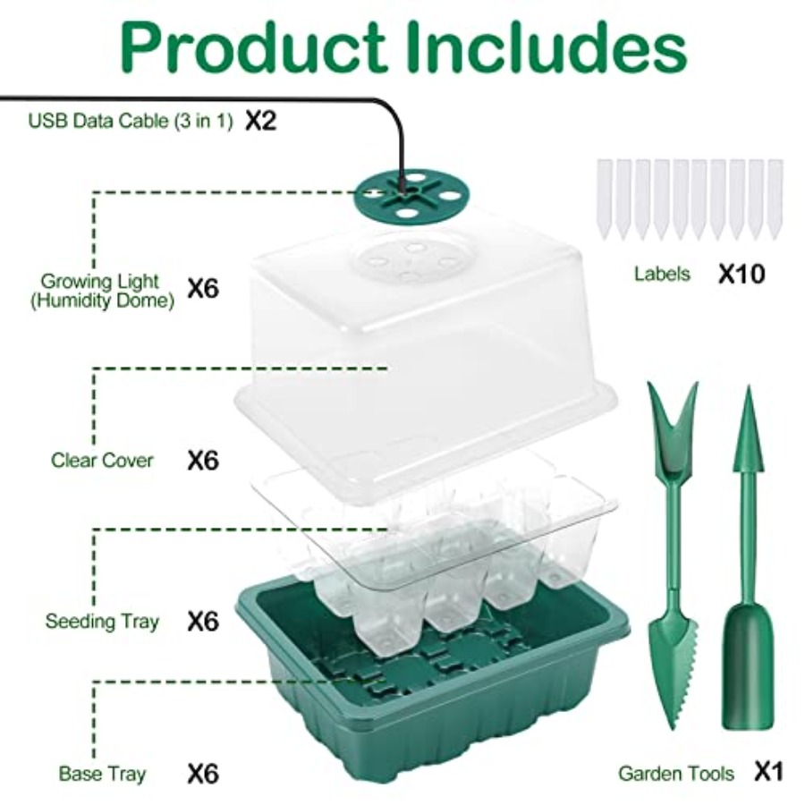 Seed Starter Tray with Light,  – обзор и цена Humidity Dome Kit